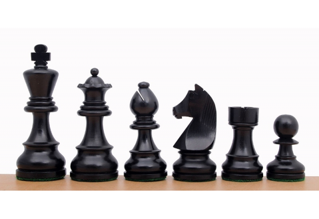 Piezas de ajedrez German Knight ebonisadas 3,5''